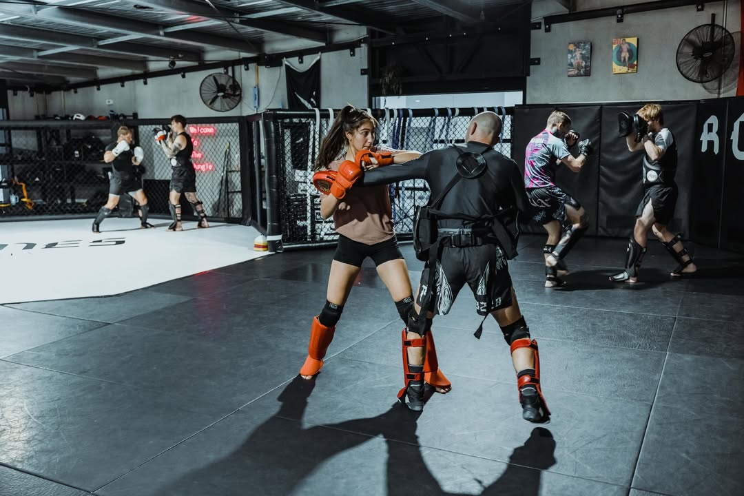 Ana Arvan sparring with her coach